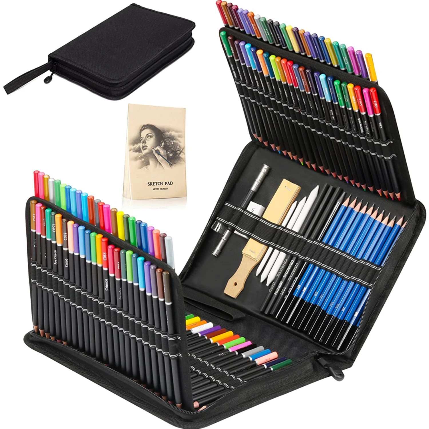 Pencils 28/54/72/96/144 Pcs Drawing Sketching Coloring Set Drawing Pencils and Sketching Kit Art Tool Kit Professional Art Supplies Set 231212