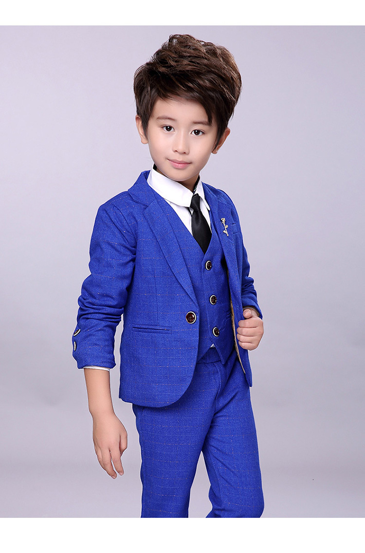 Suits Autumn and winter children's Blazer suit boys' British flower children's dress boys' vest three piece suit 230906