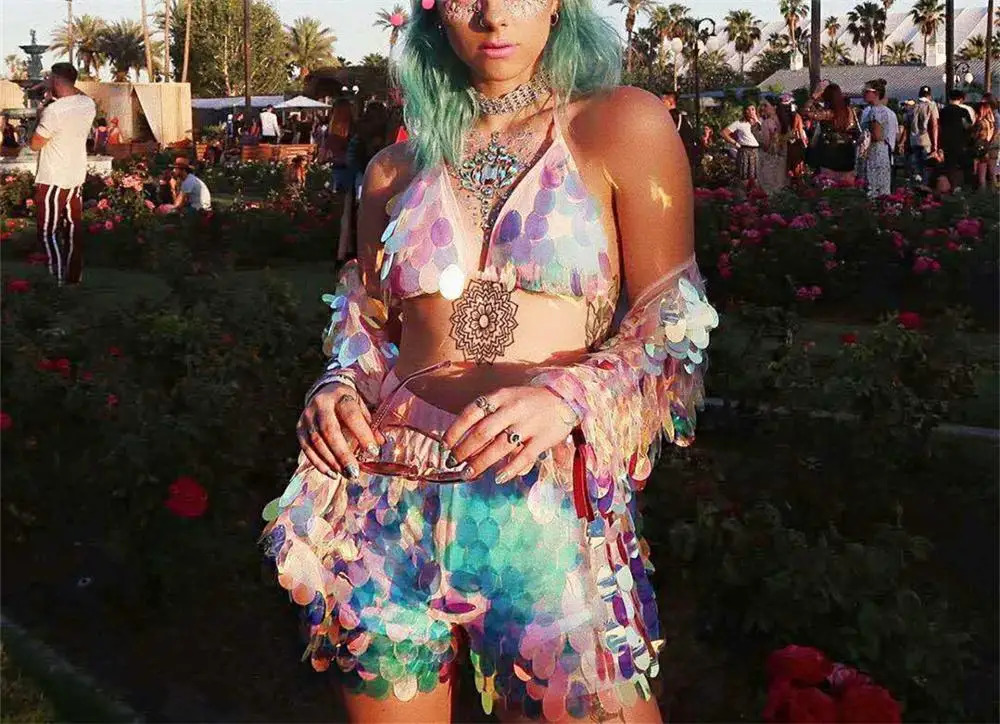 Intimates Accessories PinkPurpleBraShortsCoat Shining Sequin 3 Pieces Set Lady Singer Dancer Stage Outfit Bar Nightclub Performance Dance Costume 2312