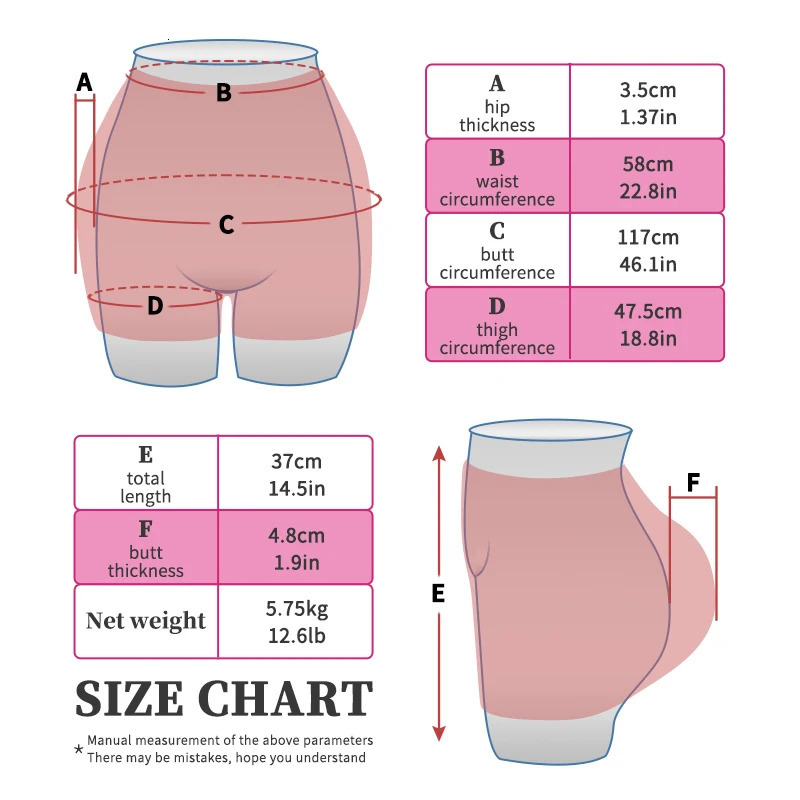 Breast Form Silicone Big Butt Lifting Shaper Artificial Huge 4.8cm Bum and Hips Padded Panties Buttock Lifter Pants For African Women 231211