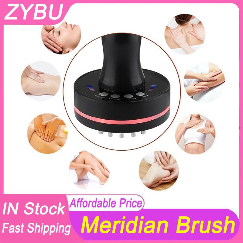 Eletric Meridian Massage Brush Full Body Fat Burning Gua Sha Lymphatic Drainage Anti-cellulite Heating Microcurrent Red Light Infrared Heat Vibration 