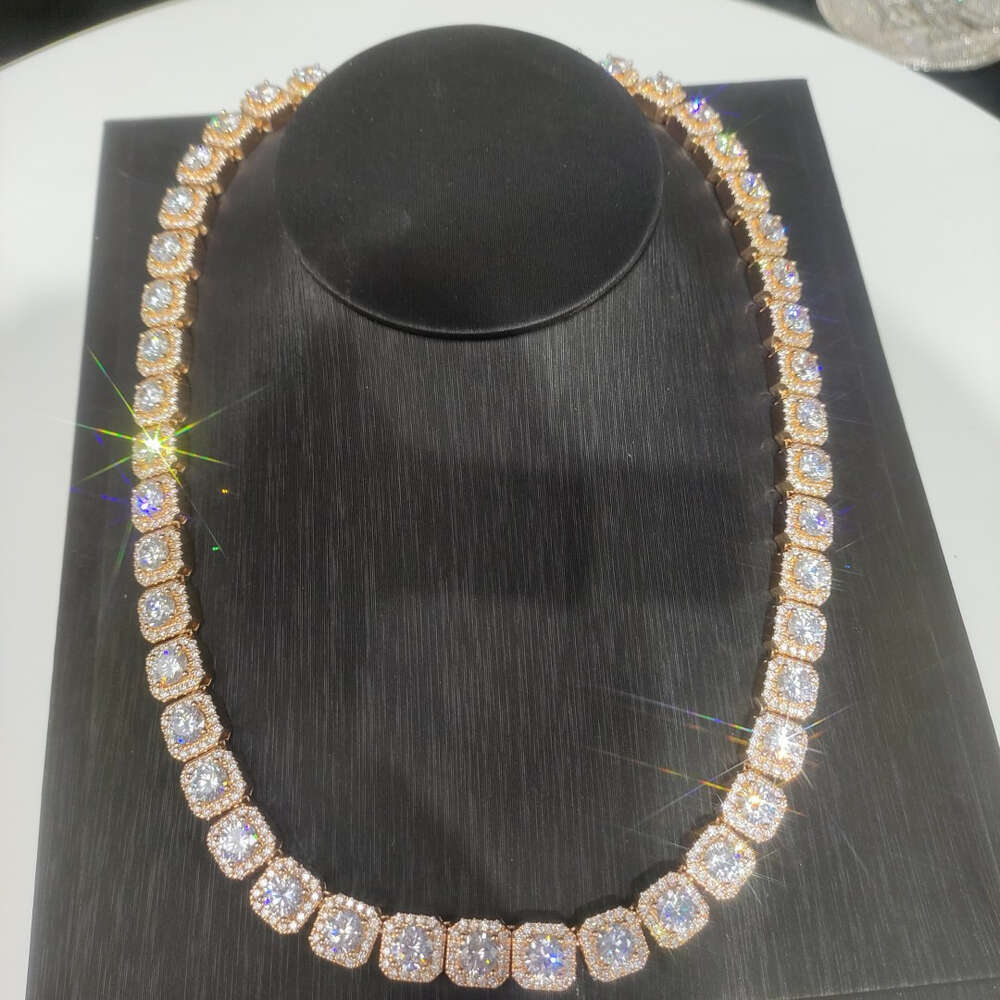 Hot Sale Have Stock 10mm Rose Gold Plated 5a Round Shape Cz Tennis Chain