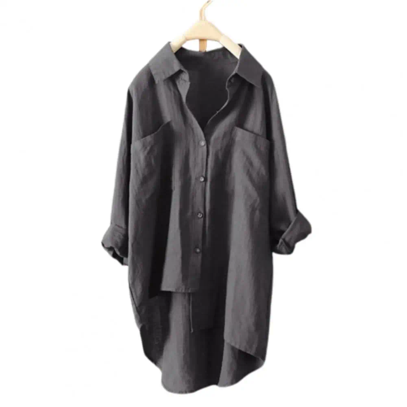 Womens Blouses High Quality Casual Shirt Button Cuff Anti-shrink Elegant Pure Color Women