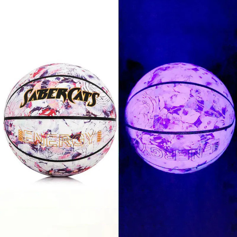 Balls Glow In The Dark Basketball Blue Purple Light Up Basketball Luminous after Sunlight Regular Size Weight Streetball for Birthday 231212 - view 4