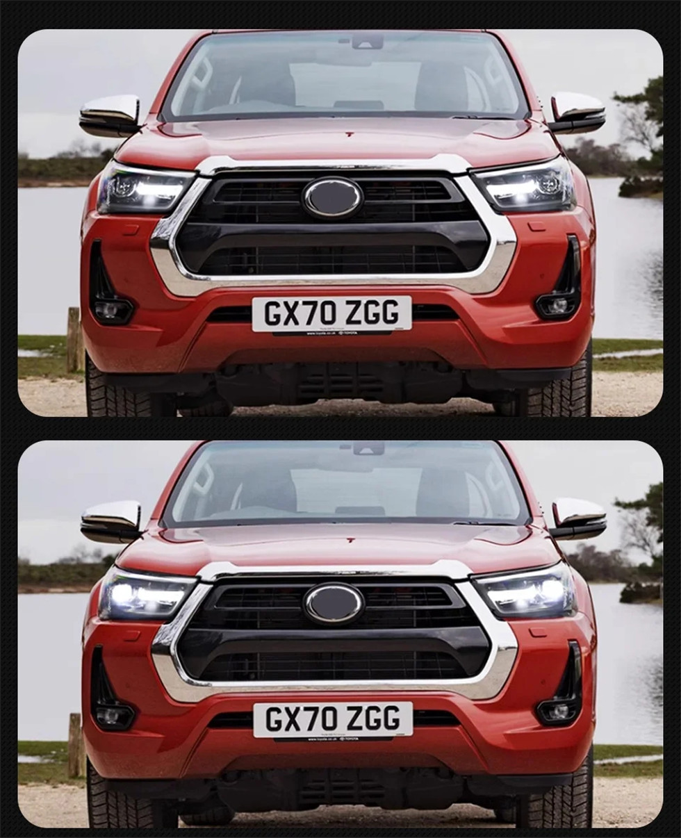 Car Styling for Toyota Hilux Headlights 2021-2023 Revo LED Headlight LED Daytime Running Lights High Low Beam Signal Lamp