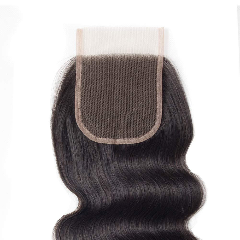 Brazilian Body Wave 5X5 Closure100% Human Deep Part Transparent Lace Closure Remy With Baby Hair Natural Color