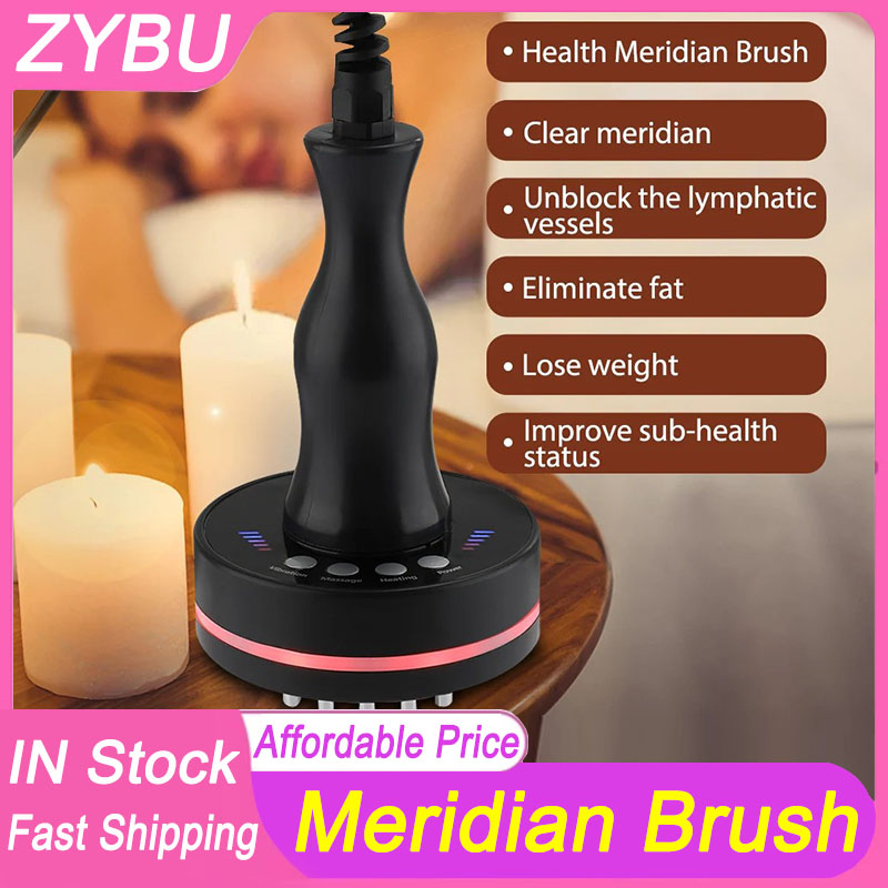 EMS Microcurrent Meridian Scrape Infrared Body Massage Comb Dredging Warm Brush Shape Promote Blood Relaxing Red Light Infrared Heat Lymphatic Drainag