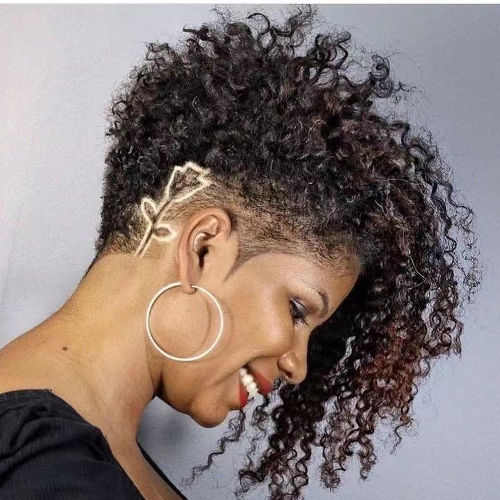 Short high afro kinky curly ponytail puff drawstring ponytail hair piece clip in hair extenson, tapered cut natural wraps hairpiece 1pcs 120g