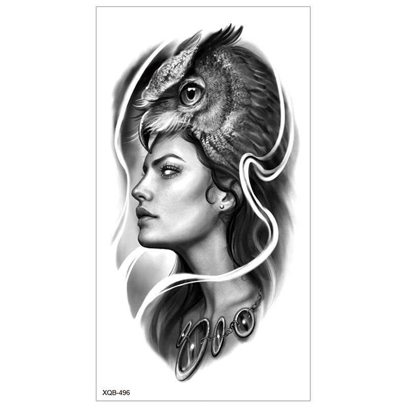 New full arm tattoo sticker beautiful snake waterproof black tiger lion