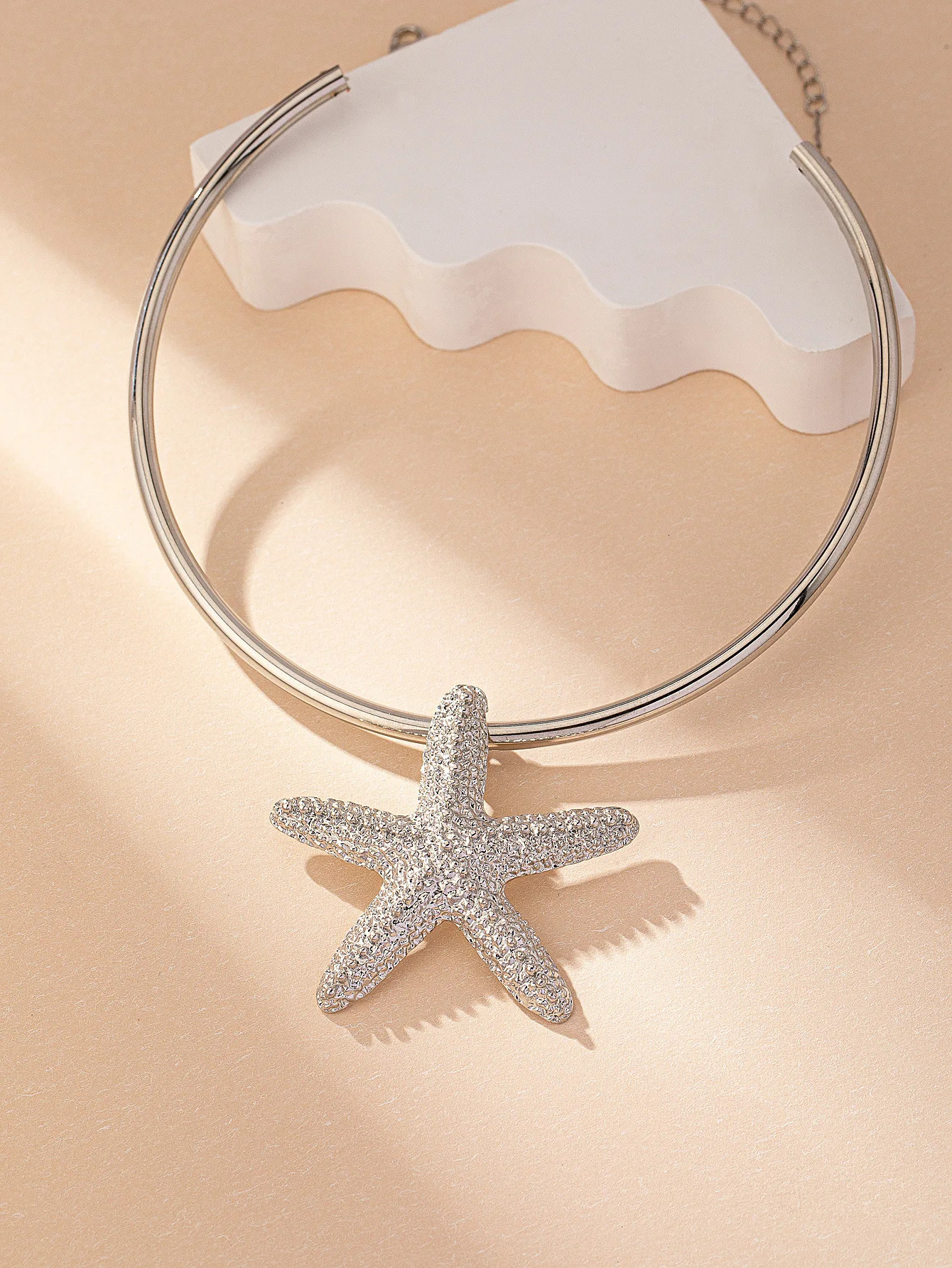 Pendant Necklaces Bohemian Golden Starfish Geometric Choker Necklace for Women Punk Exaggerated Metal Fashion Jewelry 231212