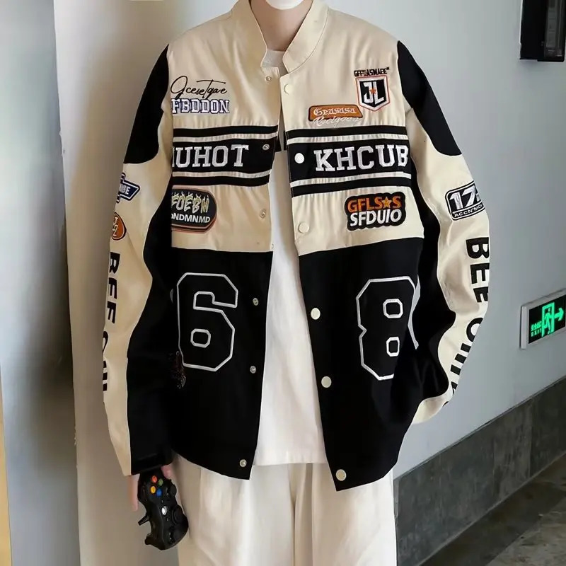 Women's Jackets Y2K Retro Cool Baseball Uniform Detachable Motorcycle Jacket Women Men Couple Casual Loose Pull Wind Jacket Coat 231211