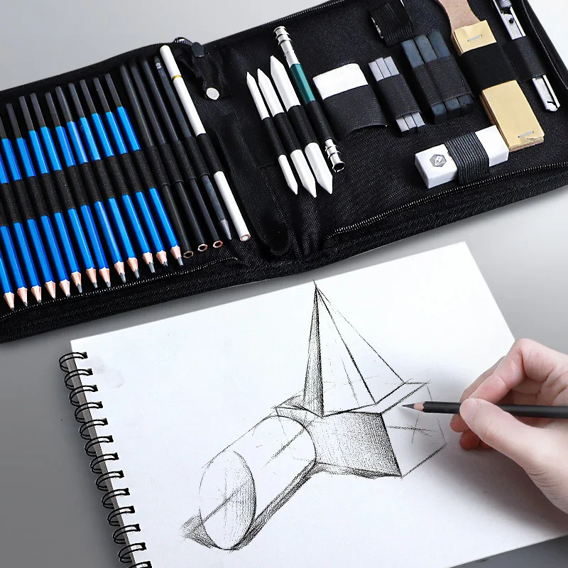 Pencils 37/50/100pcs Professional Drawing Pencils Sketch Set Complete Artist Kit Pencil Bag Case Includes Color Pencil Sharpener Eraser 231212