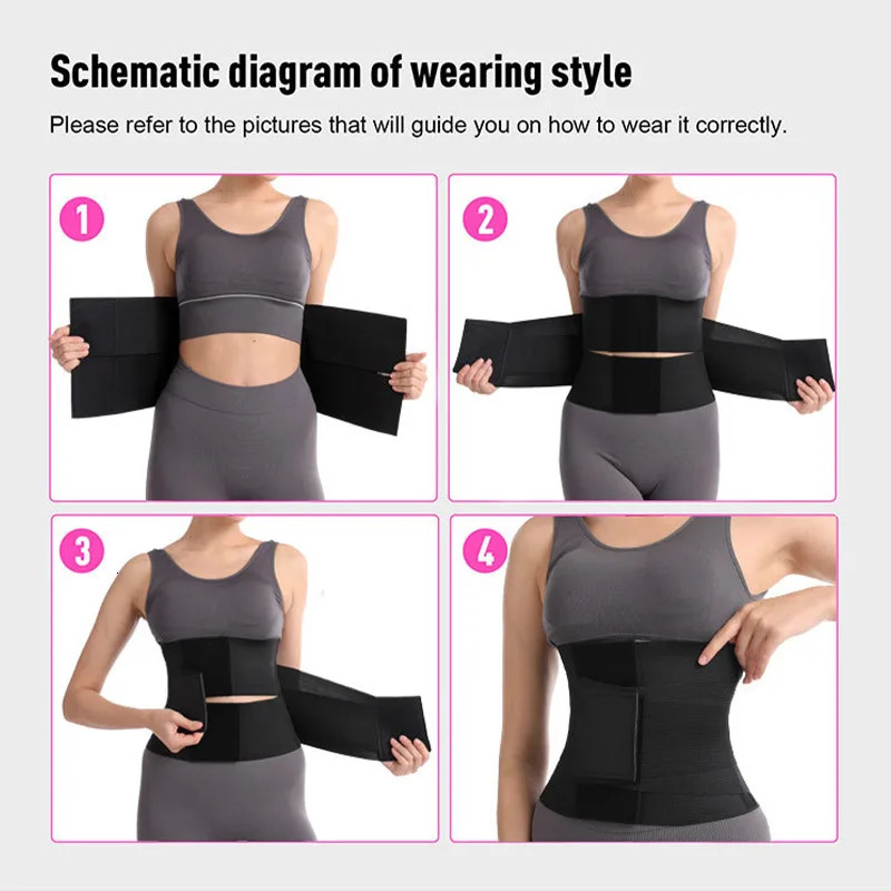 Waist Tummy Shaper Wrap Waist Trainer Corset Slimming Sheath Woman Flat Belly Women Body Shapewear Waist Belt Tummy Compression Fitness Girdles 231211