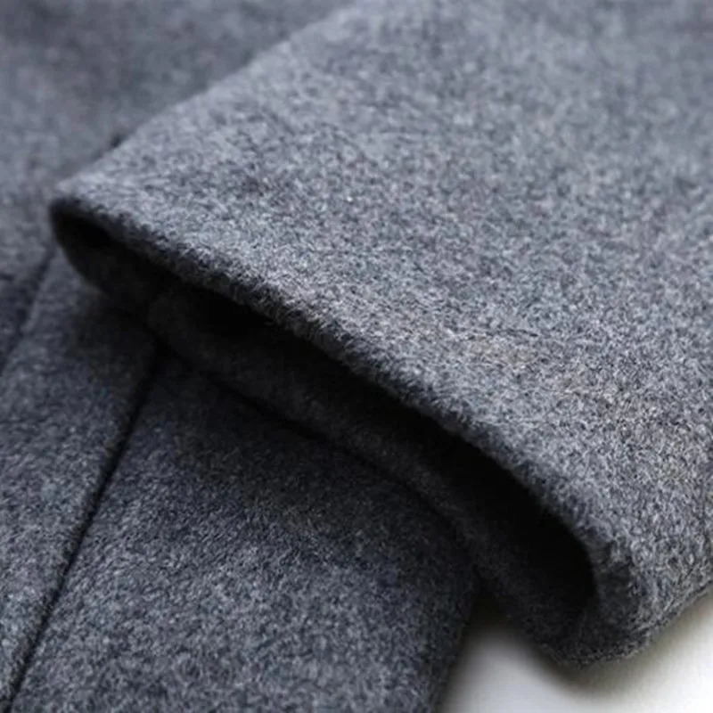 Men's Wool Blends Men's Wool Blends Men's Clothing Fashion Trench Coat Thicken Men's Woolen Jacket Mid-length Coat Winter Warm Ove