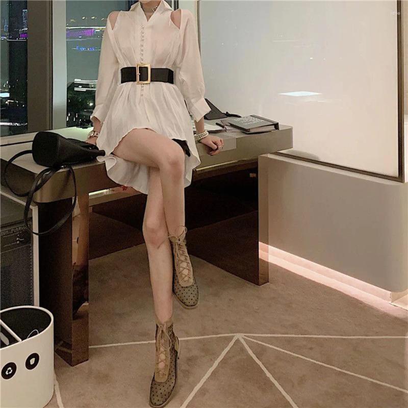 Womens Blouses Korean Elegant Ladies White Tops Sexy Off Shoulder Shirts Hollow Long Sleeves Summer Loose Blouse Women Temperament Blusas