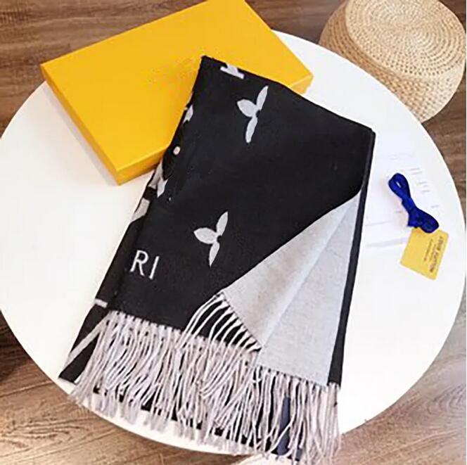 New Luxury V Designer Scarf 100% Cashmere Women Thick Shawl Winter Warm Long Fringe Pashmina Scarf 180*65 AAAAA6893