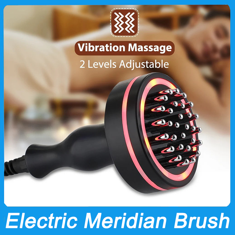 EMS Meridian Brush Microcurrent Vibration Red Light Infrared Heating Therapy Anti Cellulite Body Slimming Guasha Massager Lymphatic Dredging Physiothe