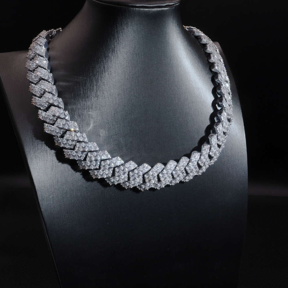 Custom Jewelry Hip Hop Men 20mm Cz Fine Bling Diamond Necklace Gift 5a Zircon Cuban Link Chain