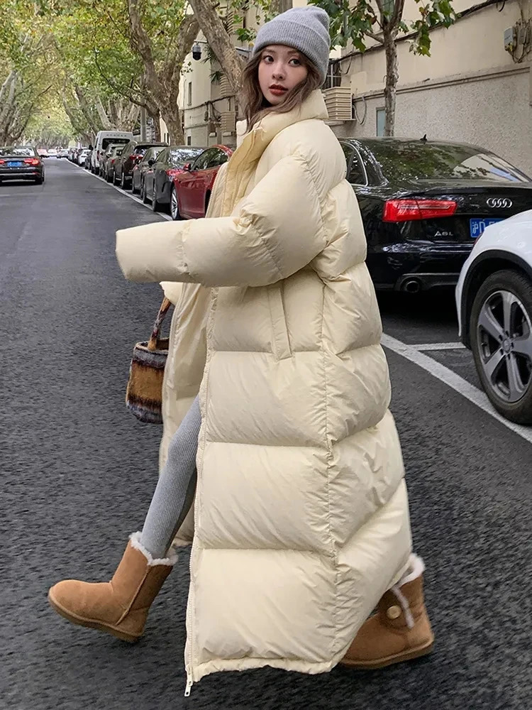 Womens Down Parkas Womens Down Parkas Winter Down Jacket Oversized Womens Long Parka Korean Cotton Padded Jacket Warm Puffer Coat Female Windproof Sno