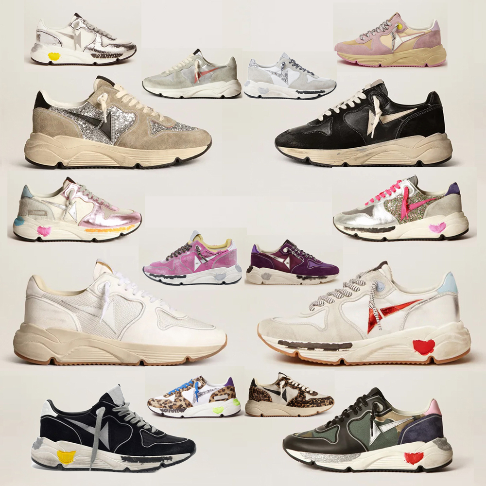 With Dust Bag And Box Dirty Shoes Mid Star Sneakers Designer Luxury Version Italian Retro Handmade Womens With Signature On The Ankle Black Leather Inserts