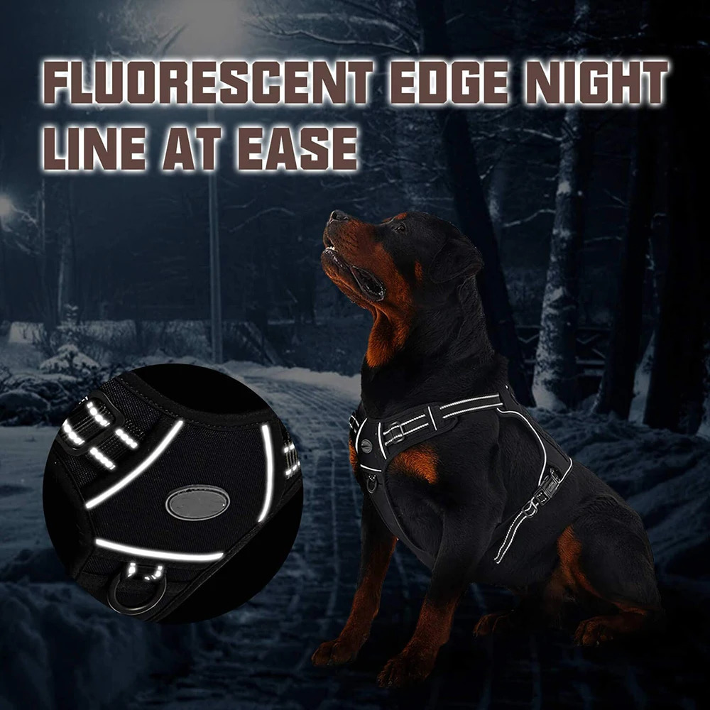 Dog Collars Leashes Tactical Dog Harness for Small Large Dogs No Pull Adjustable Pet Harness and leash Set Reflective K9 Working Training Vest 231212