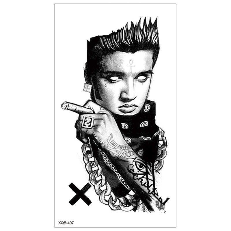 New full arm tattoo sticker beautiful snake waterproof black tiger lion