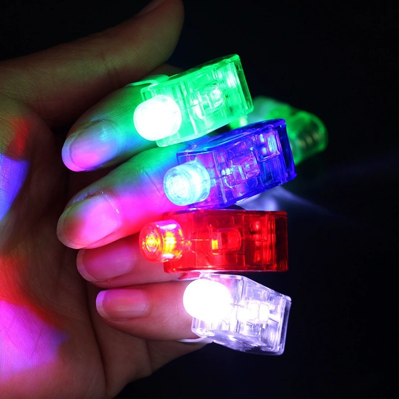 Mini LED Finger Lights Small Size Toy Night Lights Whole Pull On Off laser