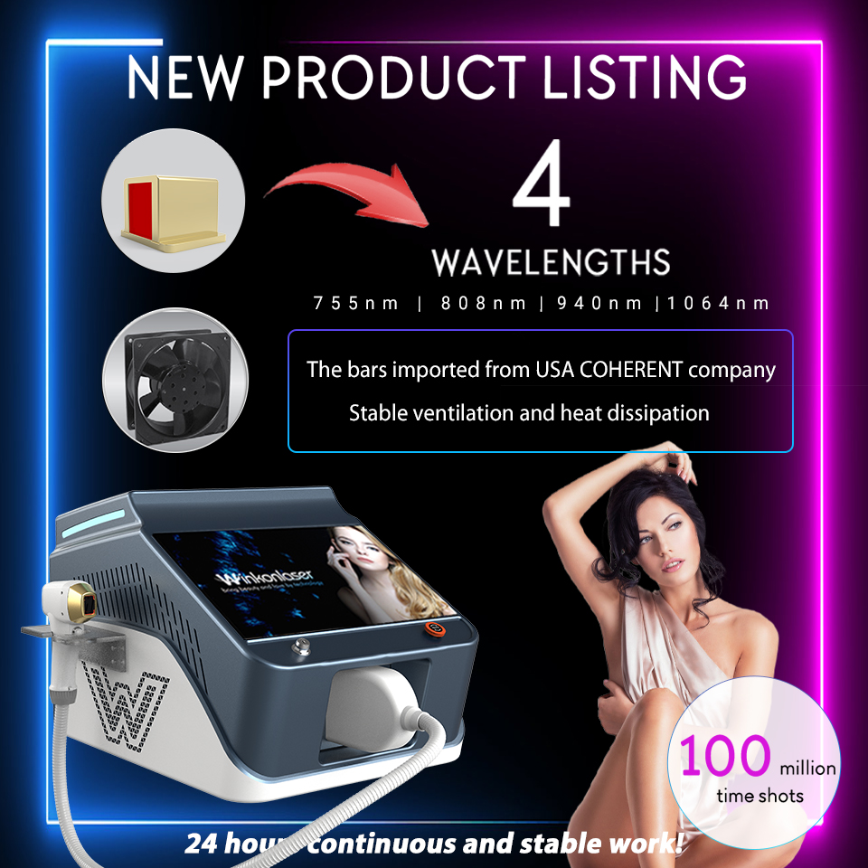 Newest Portable 808 Diode Laser Permanent Hair Removal Beauty Machine Body Hair Removal Tender skin Factory Price