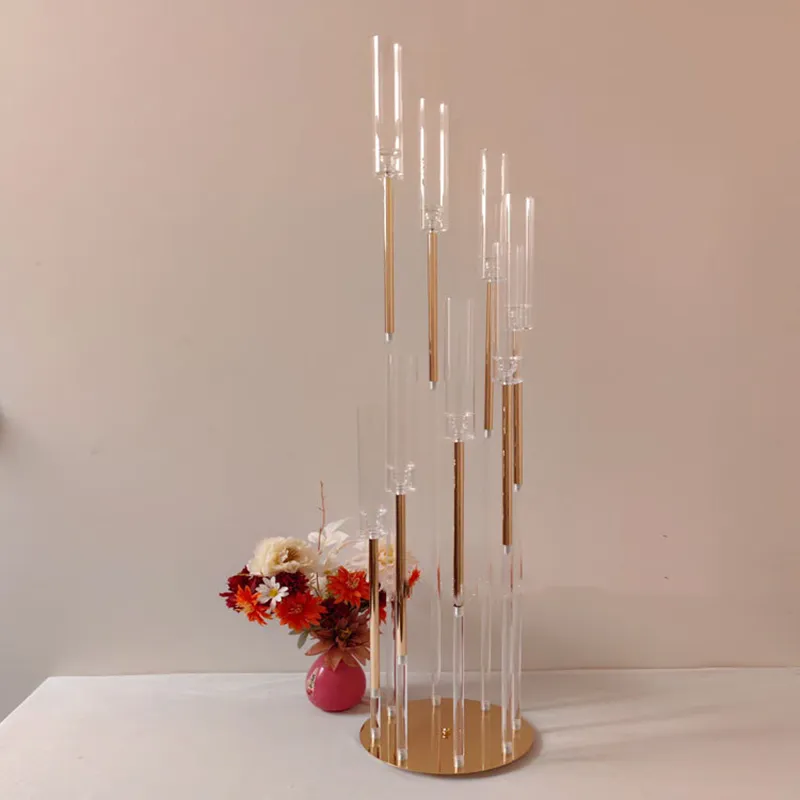 Acrylic Candelabra 8 Heads Spiral Candle Holder Wedding Candlesticks Flower Stand Candelabrum For Table Center Decor IM896 XJ260305