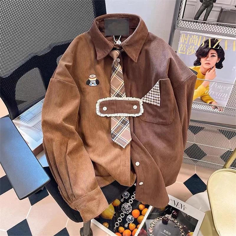 Womens Blouses Coffee Shirts And Y2k 90s Vintage Korean Harajuku 2000s Elegant Kawaii Long Sleeve Shirt Top Clothes Autumn 2023