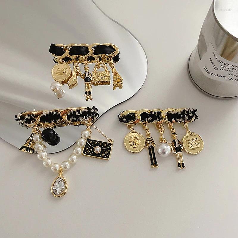 Brooches Famous Luxury Designer Flower Tassel Brooch Pearl Bow Jewelry Pins Broach For Women Vintage Accessories