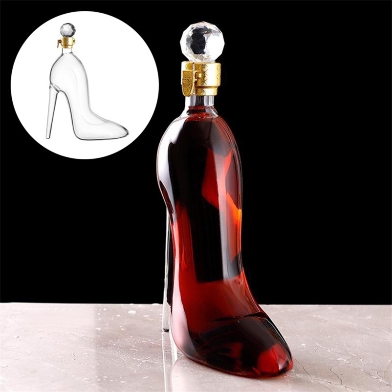 Bar Tools 350ml and 700ml High heeled Shoe Models Red Wine Decanter Empty Bottle Glass Thickened Whiskey 231211