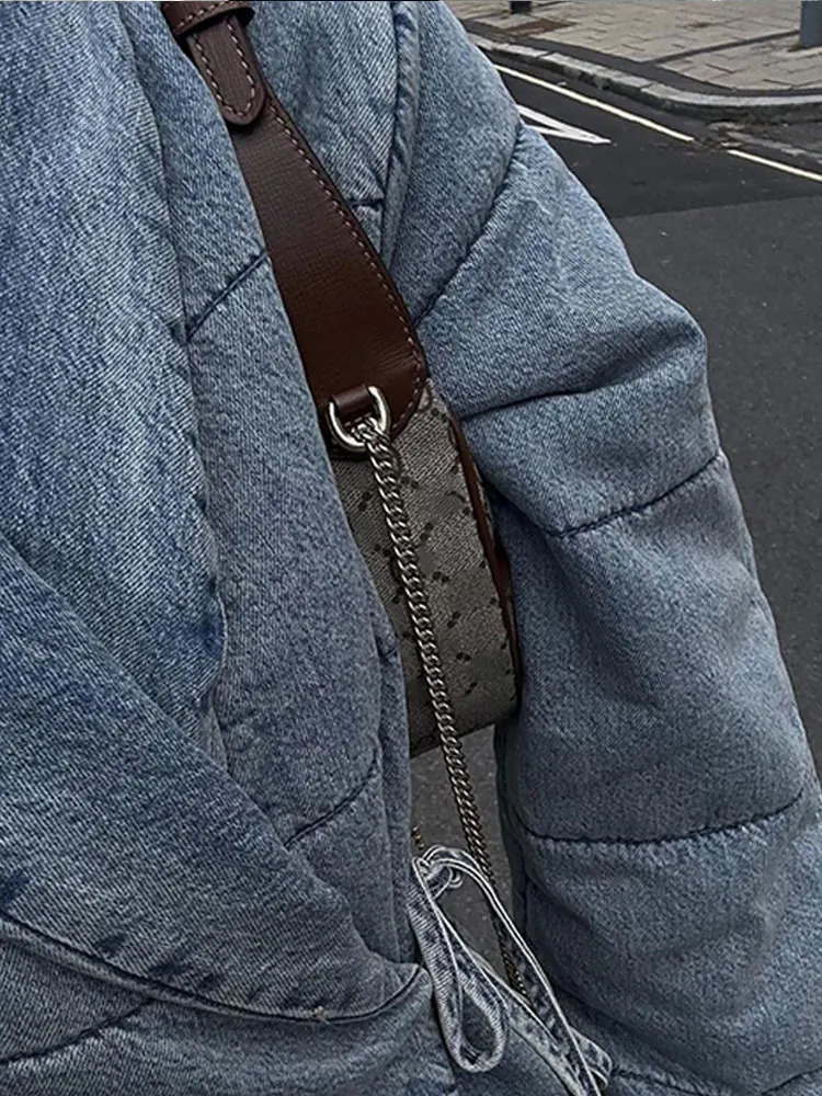 Womens Jackets Vintage Turndown Collar Lace Up Jacket Women Fashion Plaid Long Sleeve Cotton Coat Autumn Winter Female Street Outwear 231212