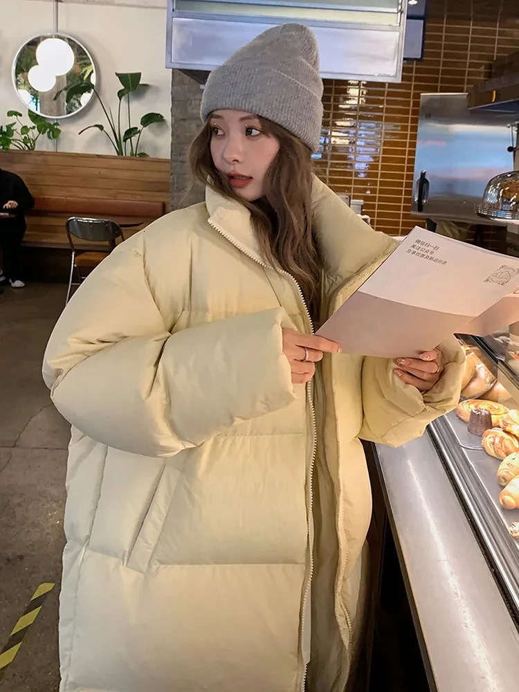 Womens Down Parkas Womens Down Parkas Winter Down Jacket Oversized Womens Long Parka Korean Cotton Padded Jacket Warm Puffer Coat Female Windproof Sno