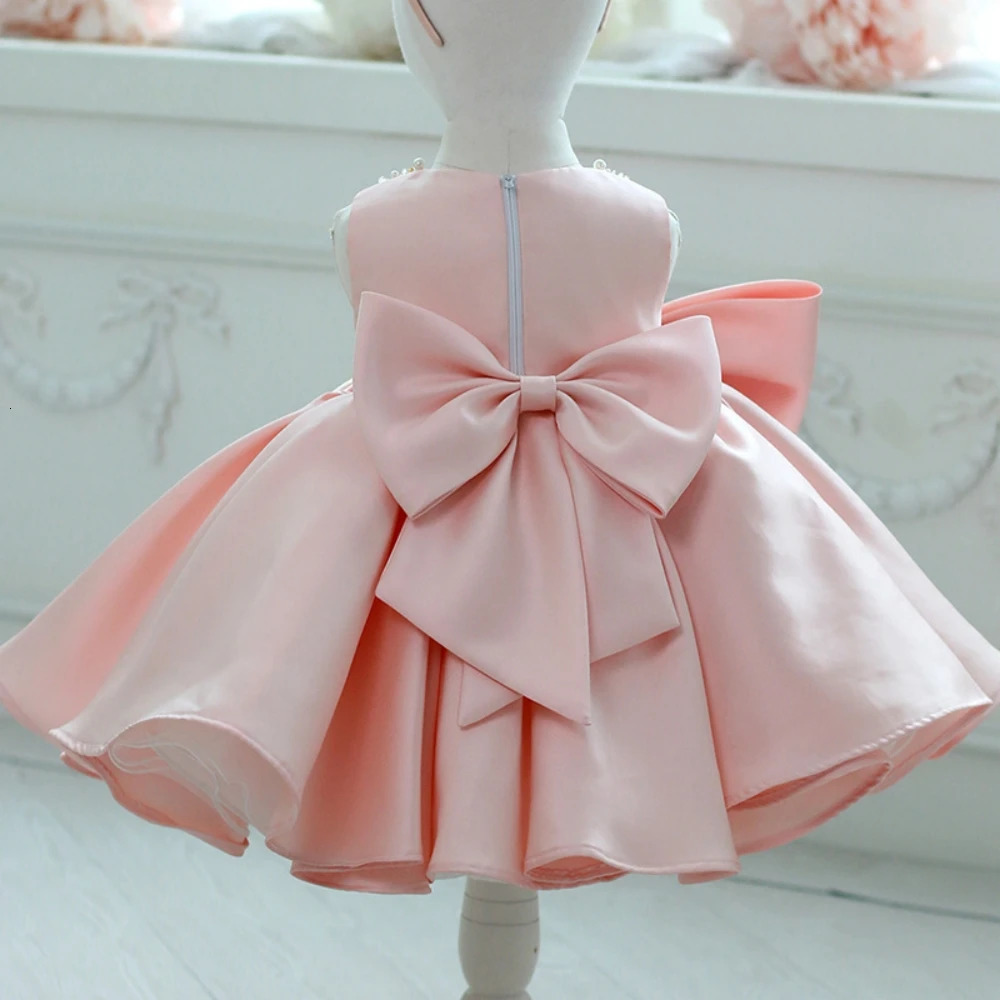 Girl s Dresses Baby s First Year Dress Princess Birthday Puffy Flower Boy Korean Edition Satin Children s Host Evening 231211