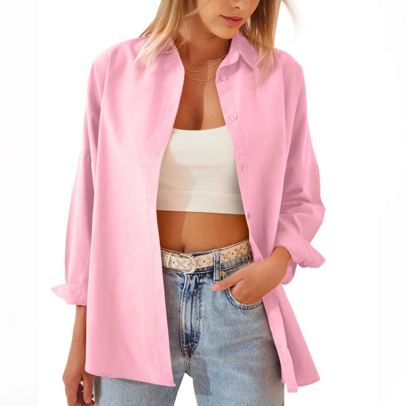 Womens Blouses 2023 Loose Cardigan Shirt White Tops Autumn Long Sleeve Casual Blouse Fashion Women Clothes Elegant 28886