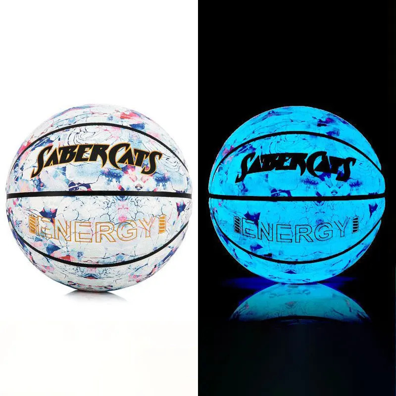 Balls Glow In The Dark Basketball Blue Purple Light Up Basketball Luminous after Sunlight Regular Size Weight Streetball for Birthday 231212 - view 3