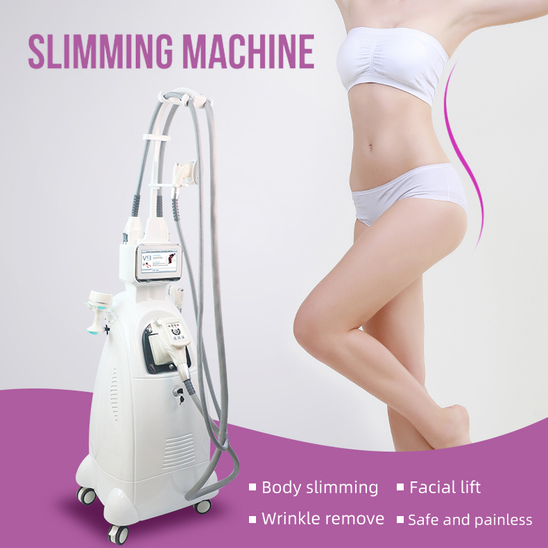 High Performance V9 Body Shaping Cavitation Vacuum Roller Massage for Skin Face Tightening Fat Blasting Slimming 4 Handles