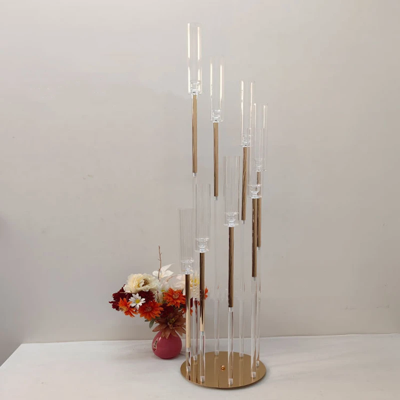 Acrylic Candelabra 8 Heads Spiral Candle Holder Wedding Candlesticks Flower Stand Candelabrum For Table Center Decor IM896 XJ260305