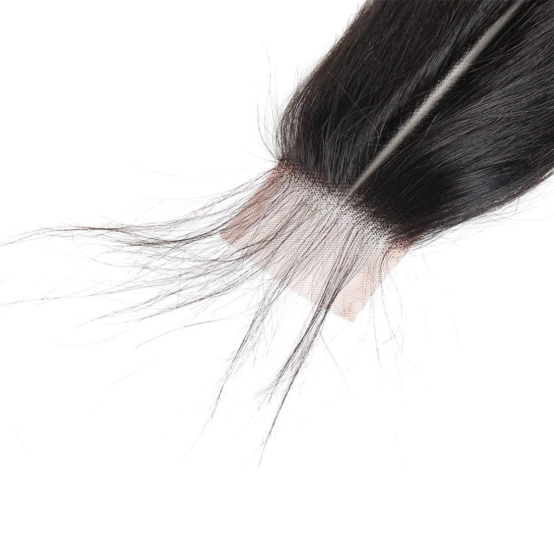 Brazilian 2x6 Lace Closure Body Wave 100% Human Hair Deep Middle Part Straight Transparent Lace Closure Remy Hair Kim K Closure with Baby Hair Natural