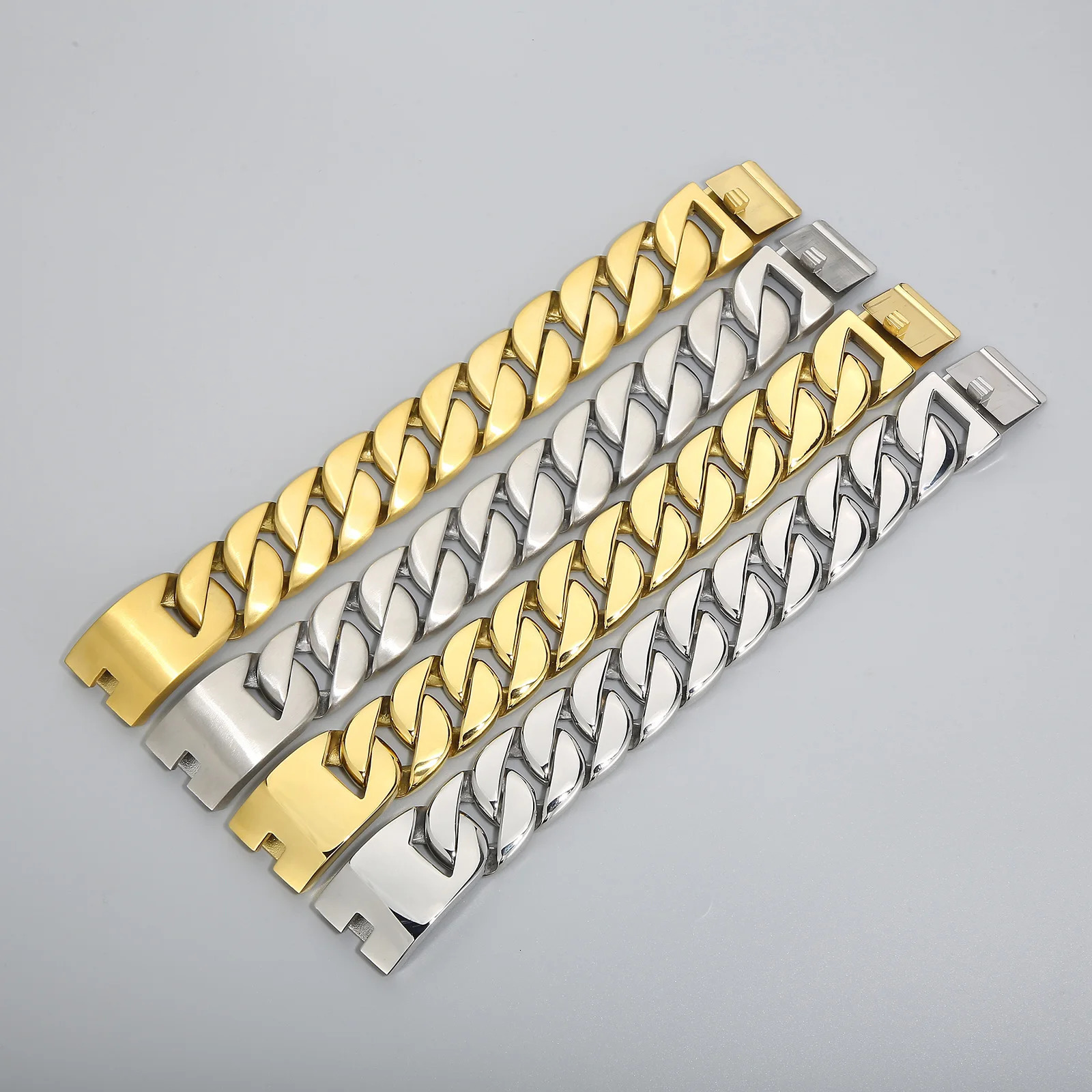 Anklets KALEN 31mm Brushed/Shiny Big Heavy Cuban Chain Stainless Steel Women Ankle Jewelry Chunky Link 231211