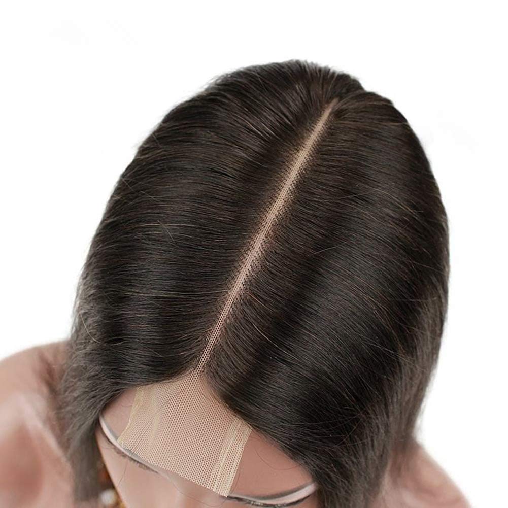 Brazilian 2x6 Lace Closure Straight 100% Human Hair Deep Middle Part Straight Transparent Lace Closure Remy Hair Kim K Closure with Baby Hair Natural 
