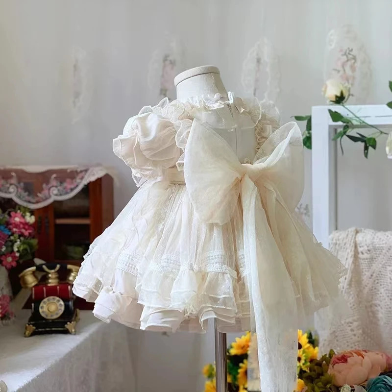 Girl s Dresses Baby Girl Lolita Princess Dress Toddler Child Vintage Elegant Bow Lace Tutu Vestido Party Birthday Costume Clothes 1 10Y 231211