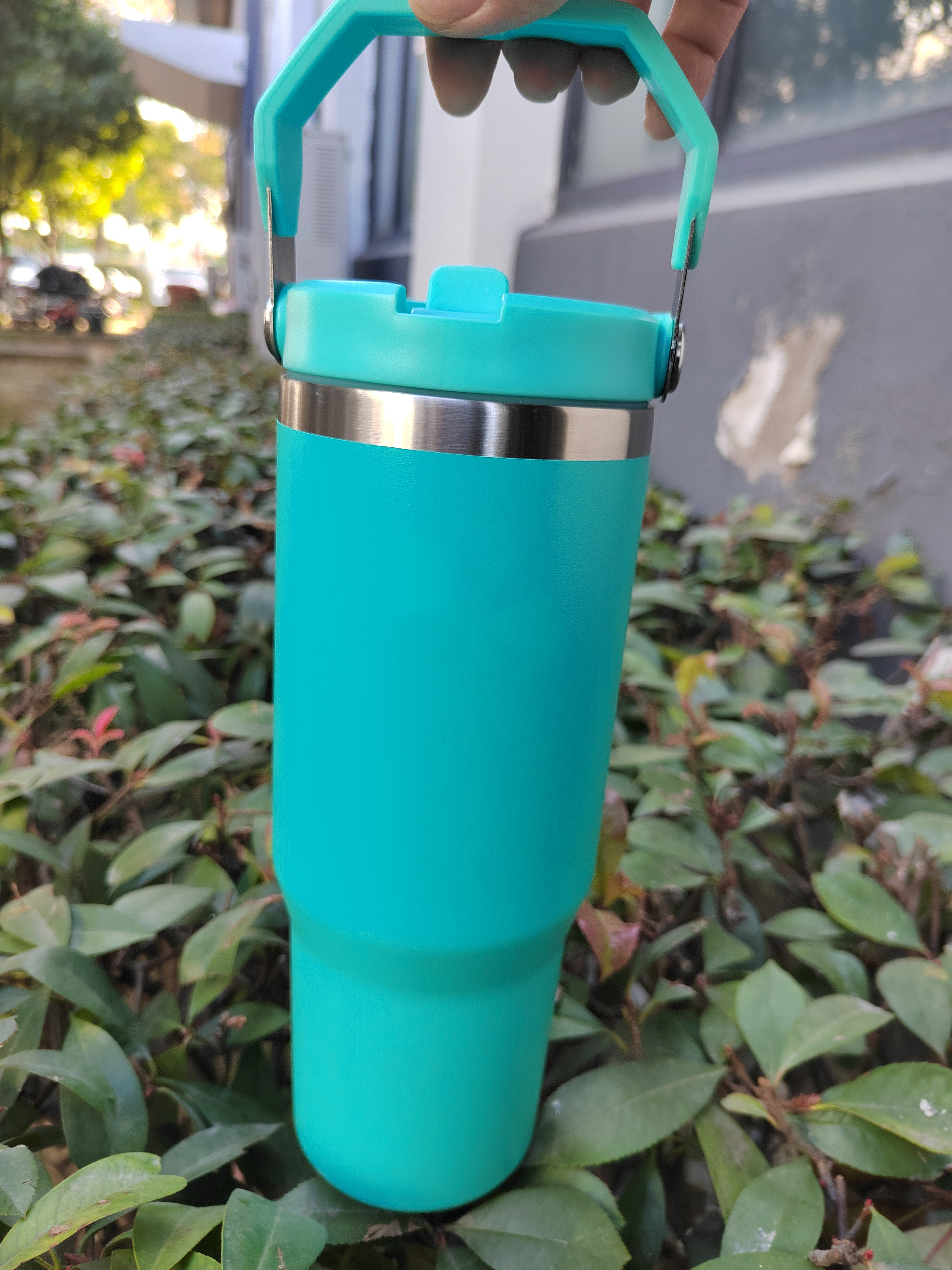 USA Warehouse Water Bottles 30oz Cups Heat Preservation Stainless Steel Tumblers With Handle Outdoor Large Capacity Car Mugs Leakproof Flip Cups FY565