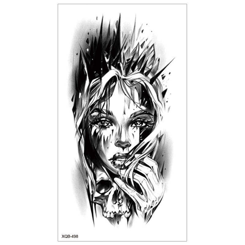 New full arm tattoo sticker beautiful snake waterproof black tiger lion