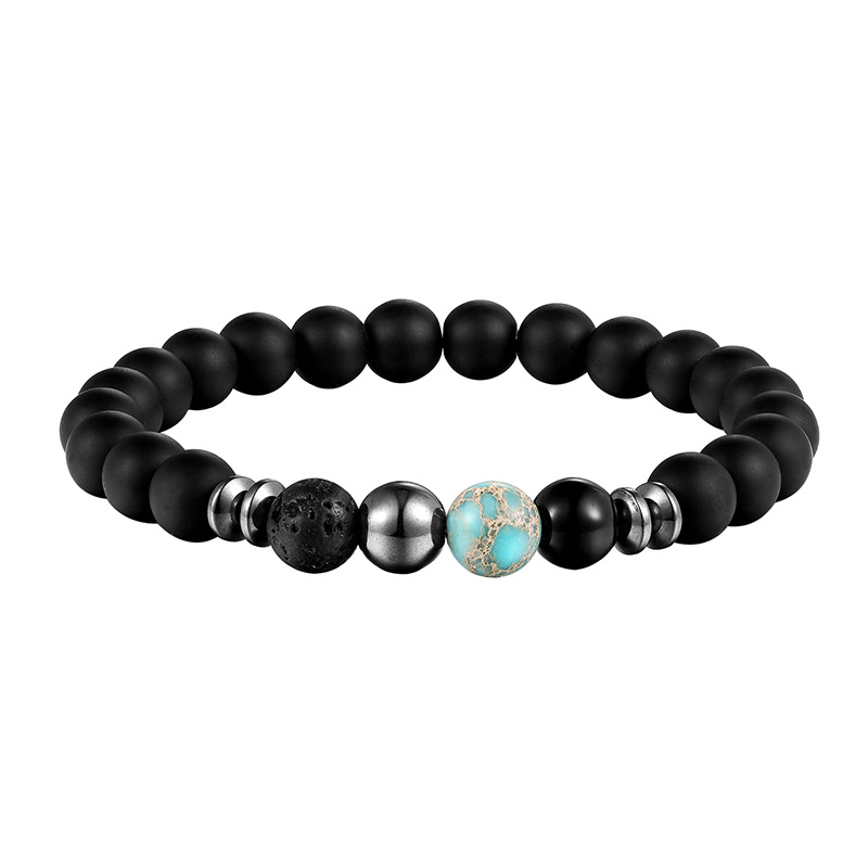 8mm Matted Black Tiger Eye Bracelet Healing Balance Beads Reiki Buddha Prayer Natural Stone Yoga Bracelet for Women Men