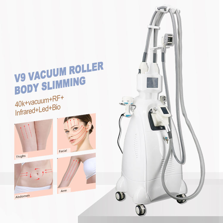 High Performance V9 Body Shaping Cavitation Vacuum Roller Massage for Skin Face Tightening Fat Blasting Slimming 4 Handles