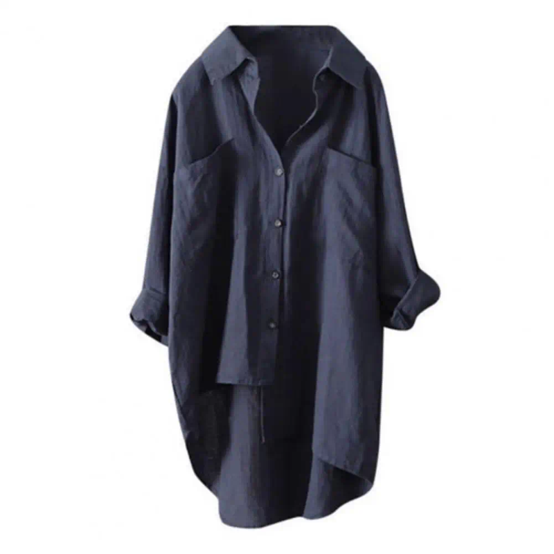 Womens Blouses High Quality Casual Shirt Button Cuff Anti-shrink Elegant Pure Color Women