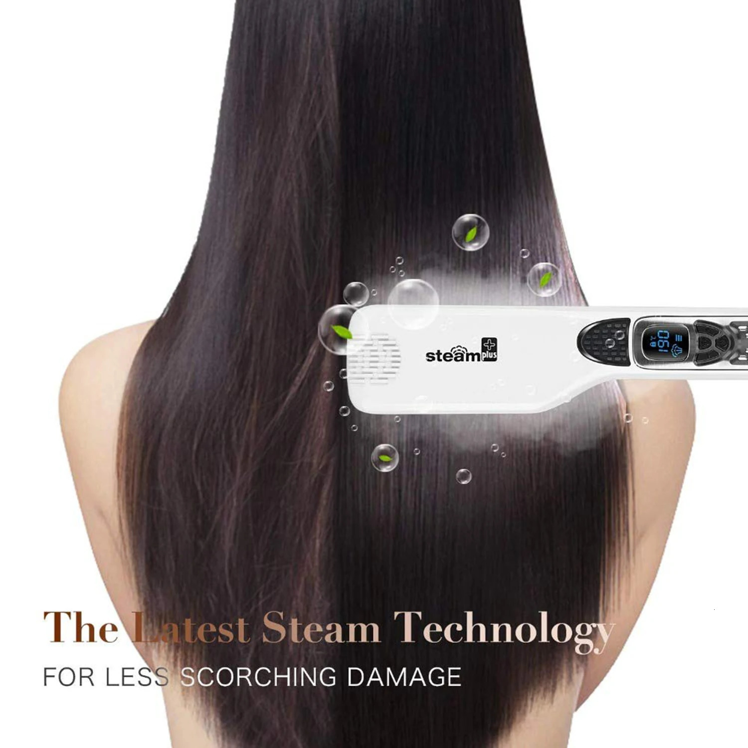 Hair Straighteners Professional Flat Iron Hair Straightener Digital LCD Ceramic Flat Device Electric Fast Steamer Hair Styling Appliances For Women 23