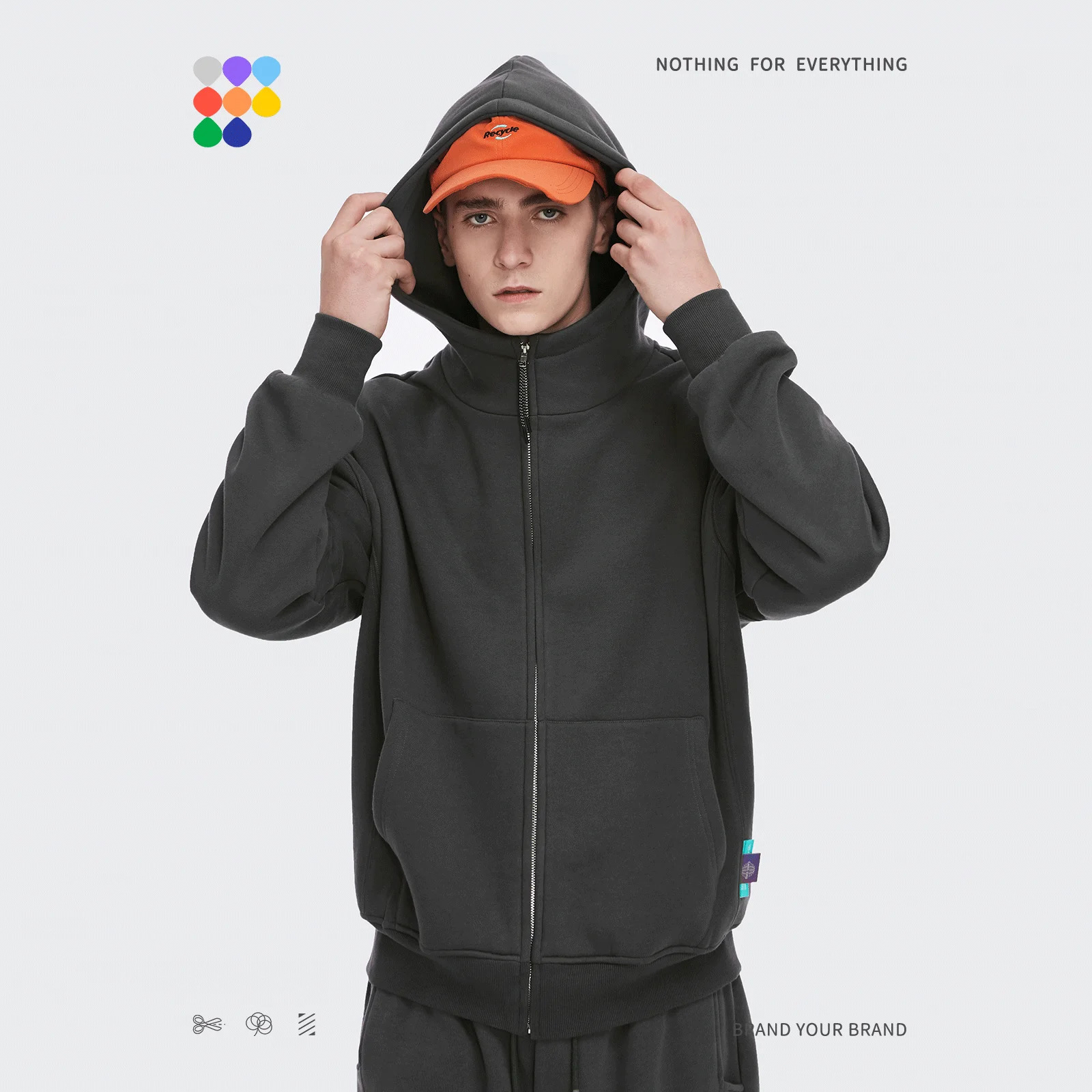 Men's Hoodies Sweatshirts INFLATION Casual Zip Up Hoodies Men Winter Thick Fleece Sweat Jacket Unisex Matching Hooded Sweatshirt Couple 231212